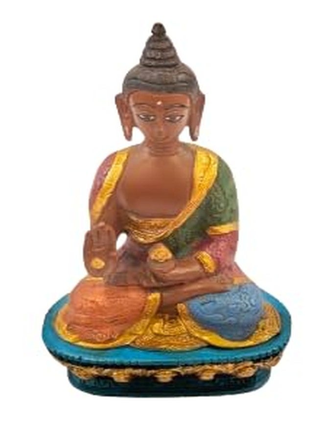 FASHERATI Brass Statue of Meditation Buddha Idol Buddhist Tibetan Home Decor Religious Gift 7 Inch 1.60 Kg - Image 4